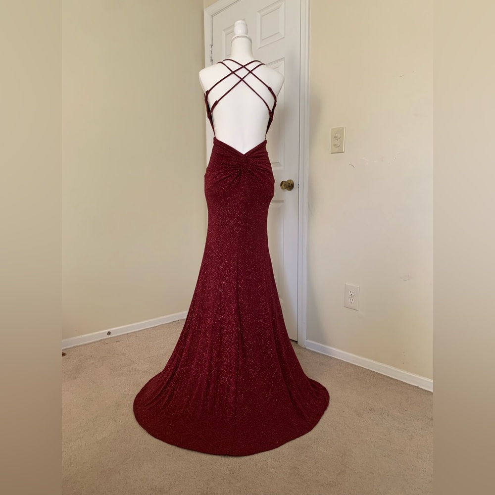 Elegant Burgundy Prom Bridesmaid dress prom dress